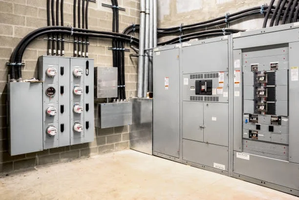 Commercial electrical panel board and industrial electrical system installation